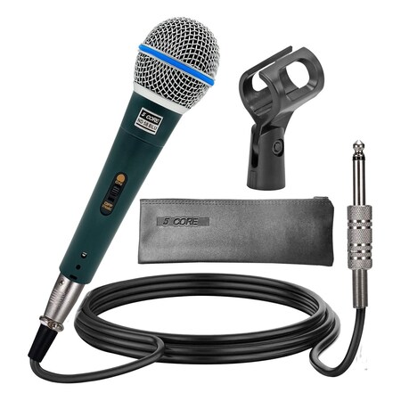 5 Core 5 Core Handheld Microphone For Singing - Dynamic Neodymium Cardioid Unidirectional Vocal Metal Mic ND 58 BLU